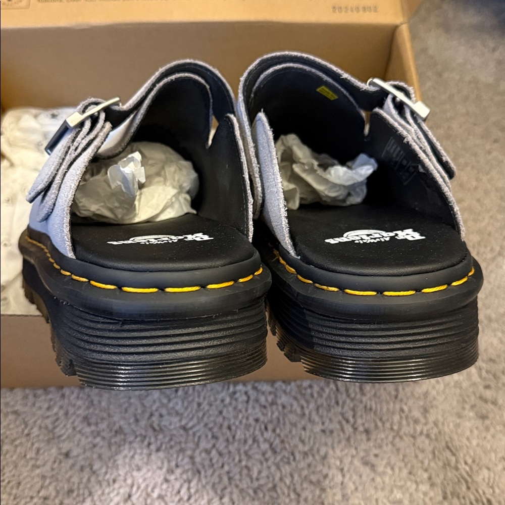 Dr. Martens Light Gray Suede Slip-Ons - Picture 2 of 4